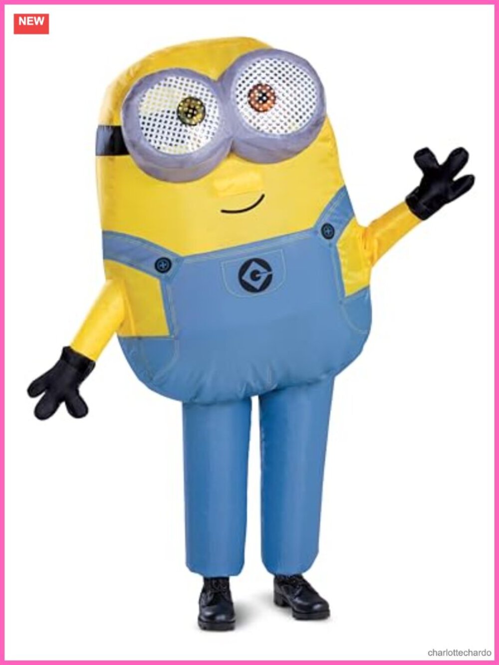 Kids Inflatable Minion Costume Blow Up Jumpsuit with Fan Halloween